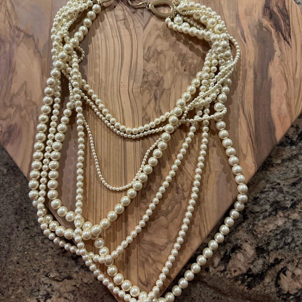 Banana Republic Multi-Strand Ivory Pearl Necklace